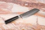 нож кухонный Сантоку волнистый Samura/ красная пакка Damascus SD-0094