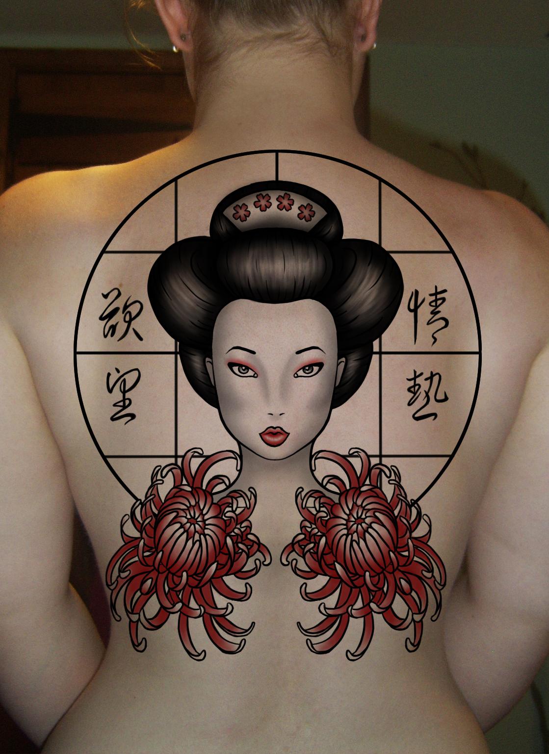 Татуировка с изображением гейши